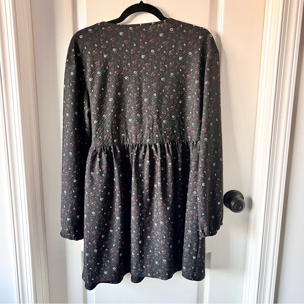 ASOS Design Floral Long Sleeve Side Tie Surplice Mini Dress—SZ. 6 - Picture 14 of 15